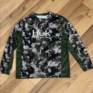 Huk Performance Camo Shirt with Green Accents